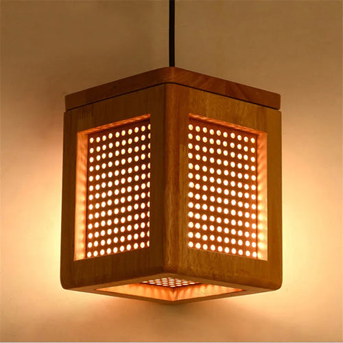 Modern wooden pendant lights gzmj for loft decor - vue 6 sur 6