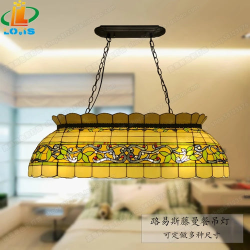 Retro rattan and glass chandelier for bar and restaurant lighting - vue 3 sur 6