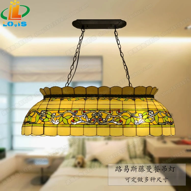 Retro rattan and glass chandelier for bar and restaurant lighting - vue 3 sur 6