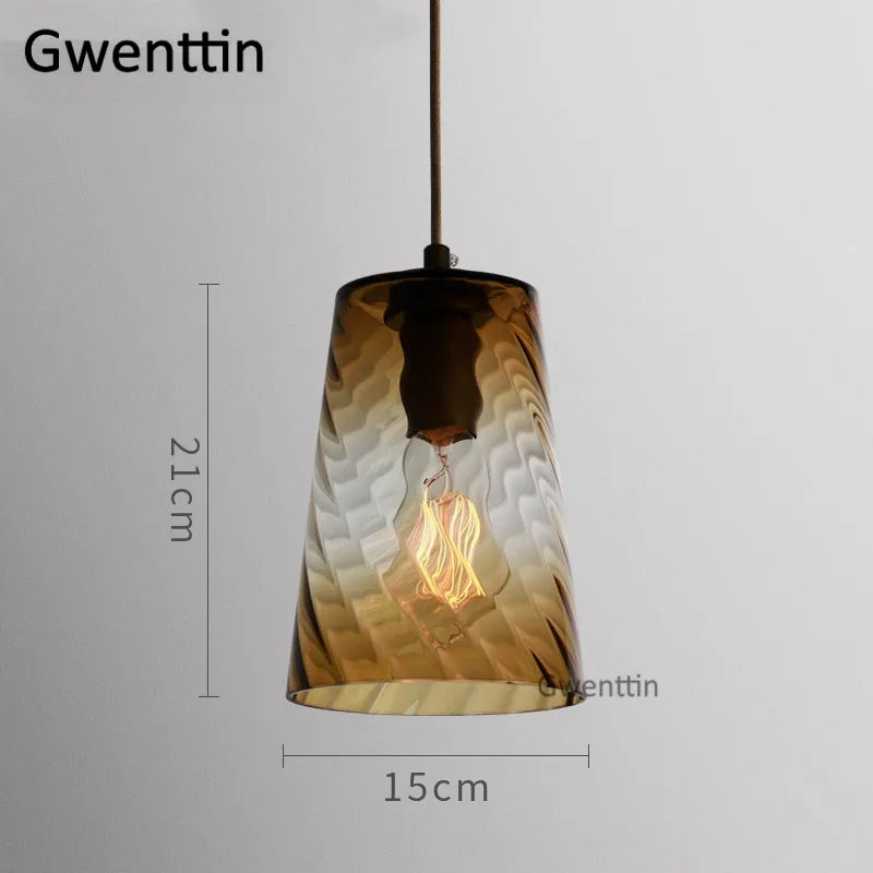 Modern stained glass pendant light for interior decoration - vue 15 sur 22