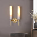 Elegant and simple copper and natural marble wall light