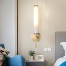 Elegant and simple copper and natural marble wall light