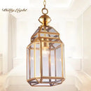 Copper pendant light with glass shade, industrial and rustic style