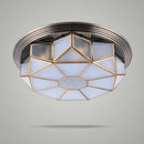 Vintage glass and copper ceiling light for indoor use