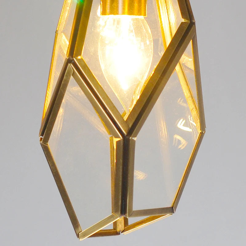 Art deco diamond pendant light for indoor and outdoor lighting - vue 6 sur 15