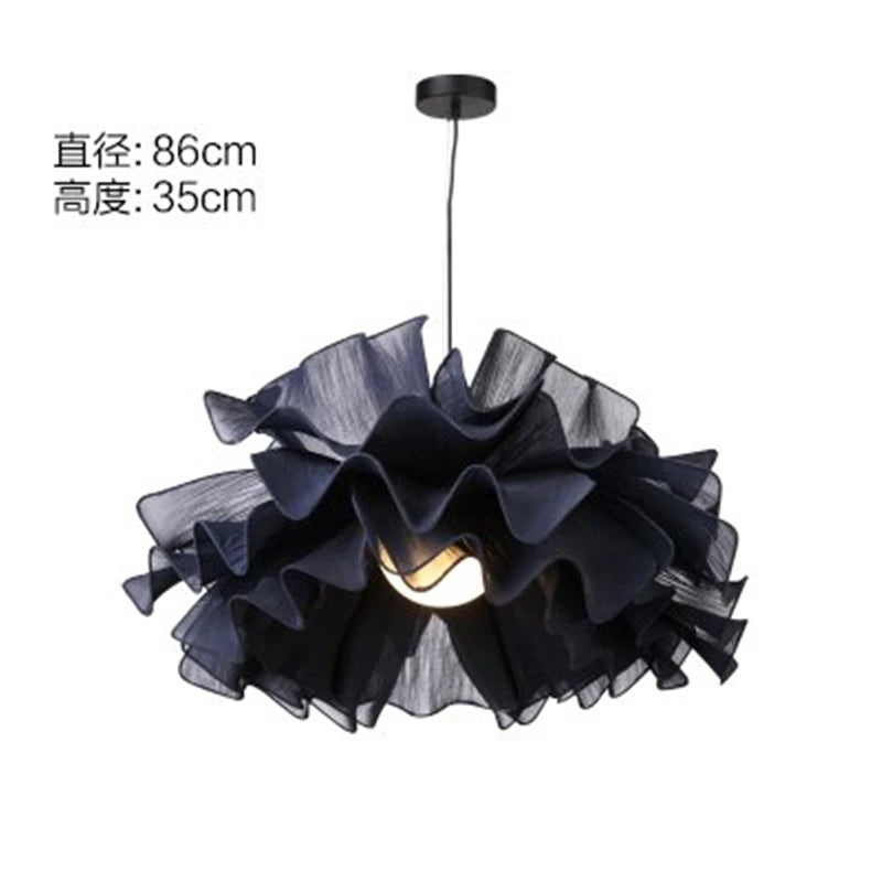 Modern fabric pendant light for romantic nordic lighting - vue 12 sur 12