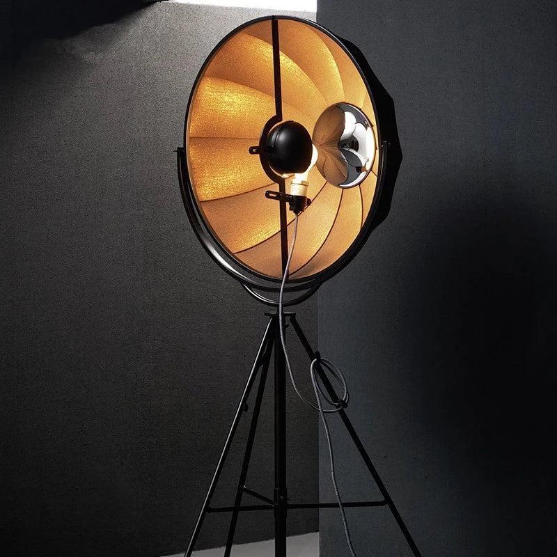 Modern gzmj satellite metal floor lamp with fabric lampshade - vue 3 sur 9