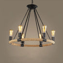 Gzmj vintage industrial hemp rope pendant light