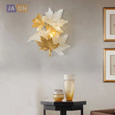 Modern g4 LED copper and glass lamp with maple leaves