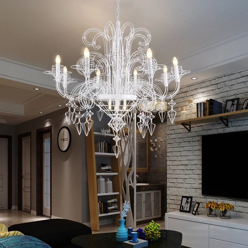 Postmodern baroque alloy pendant light with bright design - vue 3 sur 6
