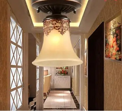 Vintage glass LED ceiling light for living room, home and hallway - vue 5 sur 6