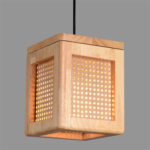 Modern wooden pendant lights gzmj for loft decor - vue 4 sur 6