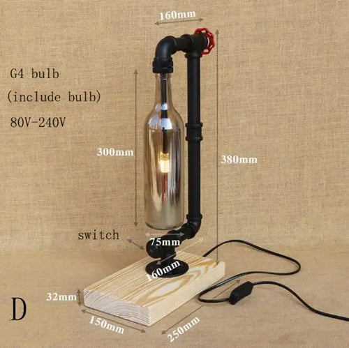 Vintage industrial desk lamp with bottle-shaped shade - vue 11 sur 10