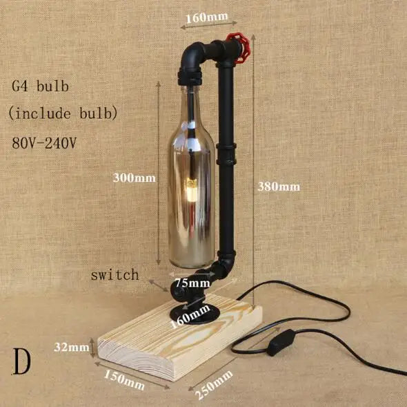 Vintage industrial desk lamp with bottle-shaped shade - vue 10 sur 10