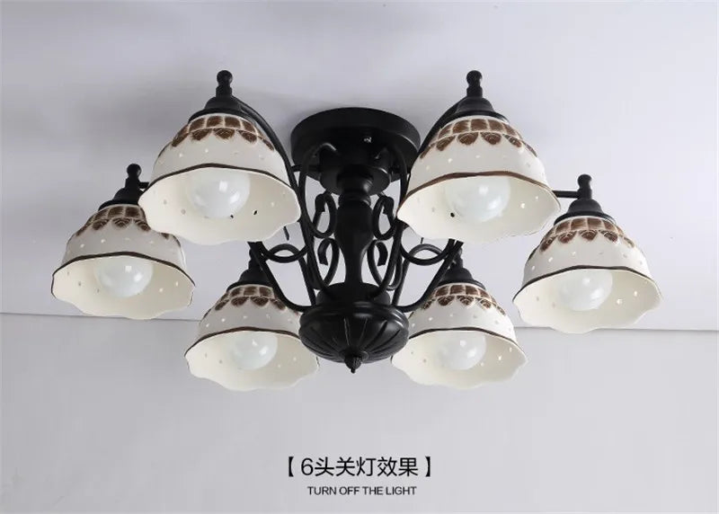 Modern ceiling light in black ceramic and metal with elegant design - vue 9 sur 13