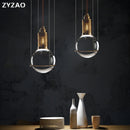 Nordic designer crystal glass pendant lights for restaurants and cafés