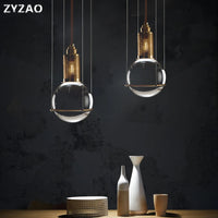Nordic designer crystal glass pendant lights for restaurants and cafés
