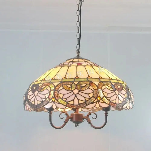 Heart-shaped glass chandelier tiffany style retro for restaurant - vue 5 sur 7