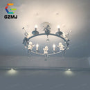 American retro resin pendant light with white candle for home decor