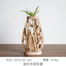 handmade solid wood vase for flowers and creative decoration