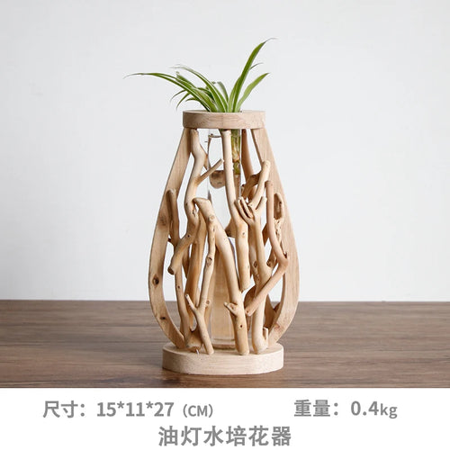 handmade solid wood vase for flowers and creative decoration - vue 13 sur 14