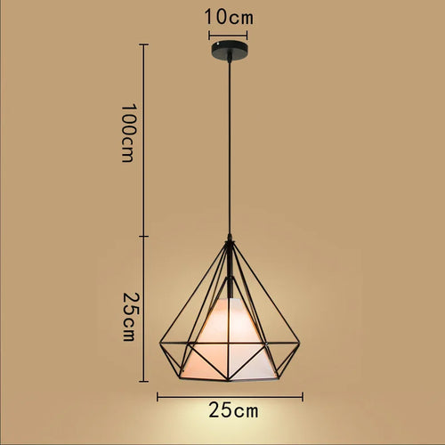 Birdcage pendant light retro minimalist modern - vue 9 sur 8