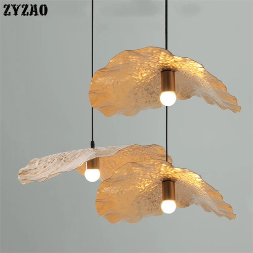 Nordic metal lotus pendant light for interior decoration - vue 2 sur 9