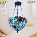 Tiffany glass sunflower chandelier for retro decor