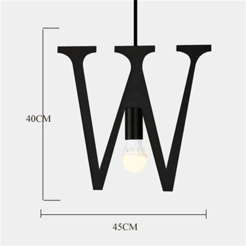 Nordic DIY Love decorative pendant light for loft and bar - vue 11 sur 29