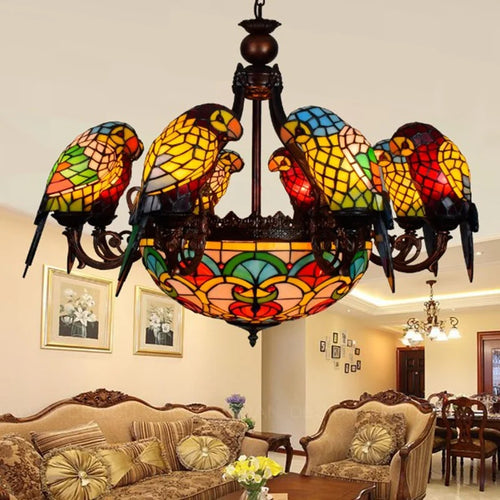 Parrot pendant chandelier creative lamp for bar and club - vue 2 sur 12