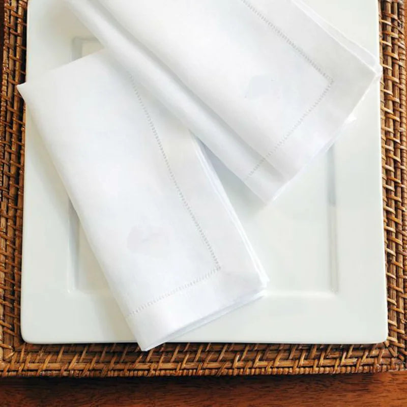 Set of six embroidered linen napkins