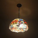 Retro stained glass chandelier for café and restaurant