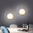 Vintage industrial pendant light with glass globe