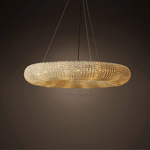 suspension vintage en cristal avec lumière led élégante - vue 5 sur 6