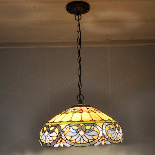 Heart-shaped glass chandelier tiffany style retro for restaurant - vue 3 sur 7