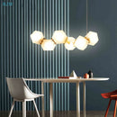 Nordic postmodern geometric molecular glass pendant light for various spaces