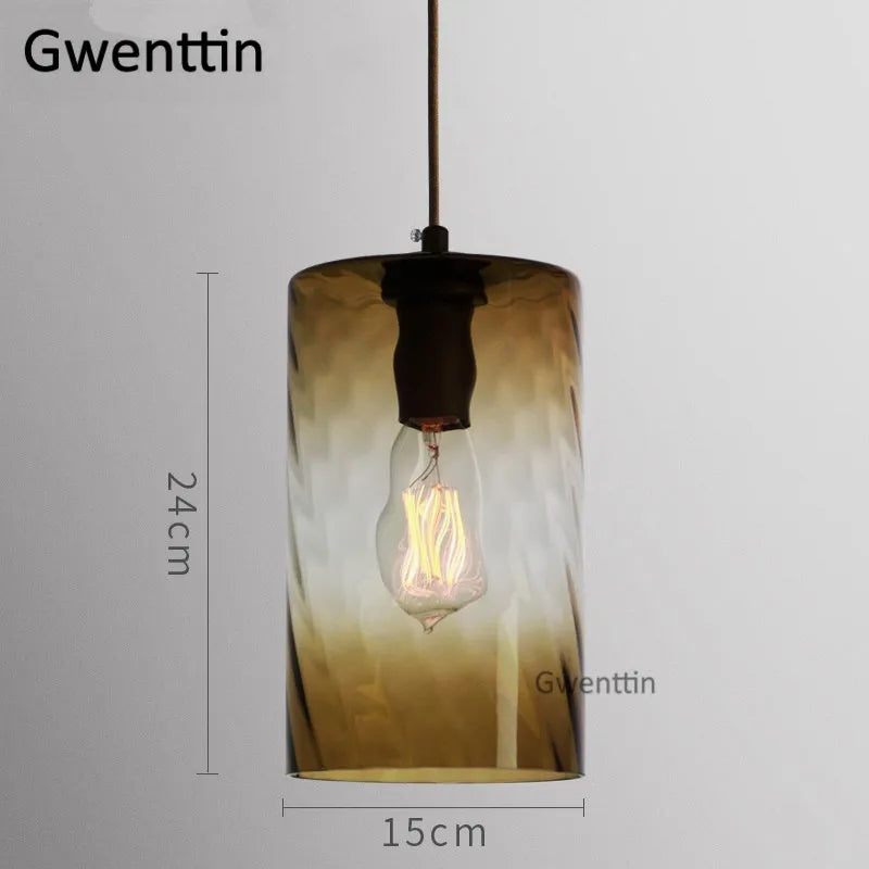 Modern stained glass pendant light for interior decoration - vue 11 sur 22