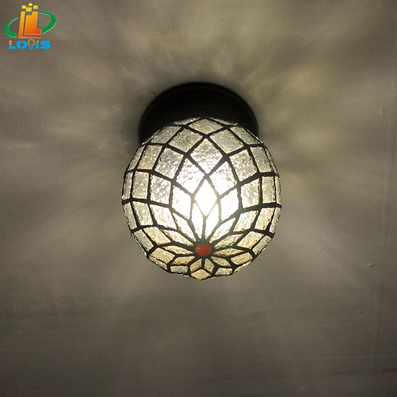 Creative pineapple ceiling light for indoor and outdoor use - vue 5 sur 9