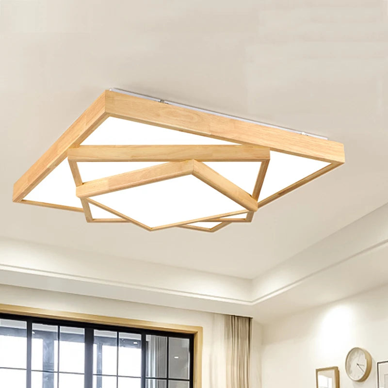 Modern solid wood LED ceiling lights