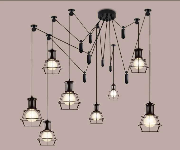 Modern nordic retro adjustable chandelier vintage style for DIY and art - vue 6 sur 6