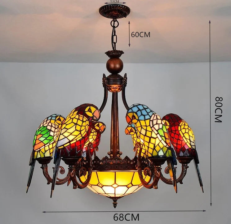 Parrot pendant chandelier creative lamp for bar and club - vue 3 sur 12