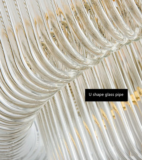 Modern crystal glass pendant chandelier with elegant design - vue 5 sur 6