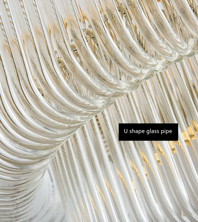 Modern crystal glass pendant chandelier with elegant design - vue 5 sur 6