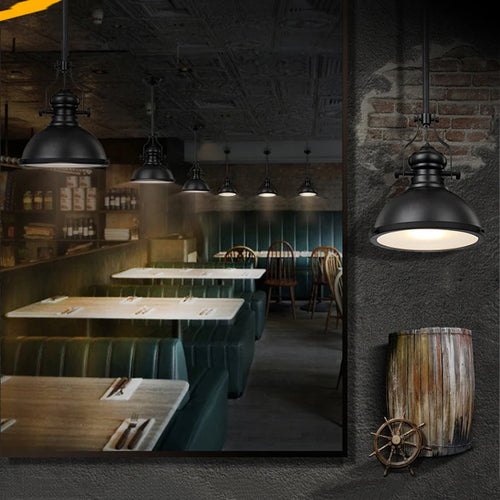 Vintage retro chandelier for restaurant, café and shop - vue 5 sur 9