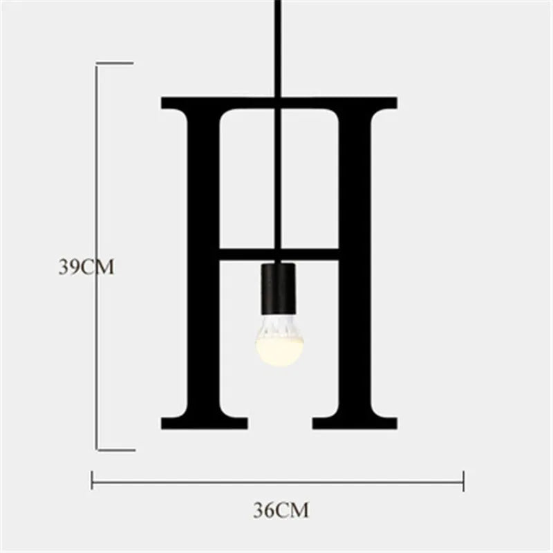 Nordic DIY Love decorative pendant light for loft and bar - vue 27 sur 29