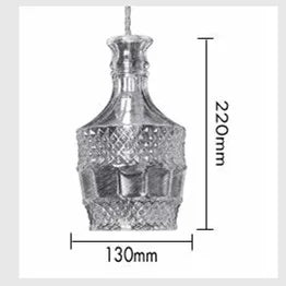 Vintage LED pendant light with carved glass shade - vue 8 sur 10