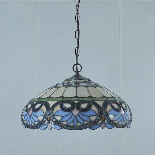 Heart-shaped glass chandelier tiffany style retro for restaurant - vue 4 sur 7