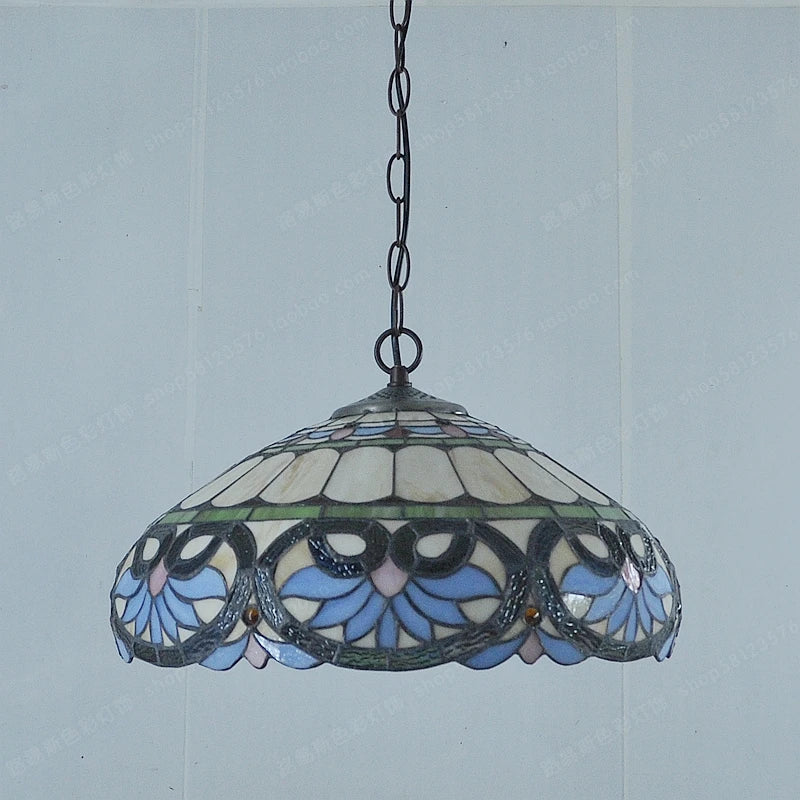 Heart-shaped glass chandelier tiffany style retro for restaurant - vue 3 sur 7
