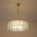 Nordic design crystal chandelier with gold metal and glass rods