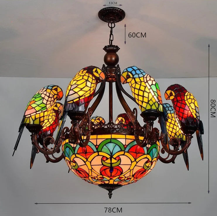 Parrot pendant chandelier creative lamp for bar and club - vue 4 sur 12